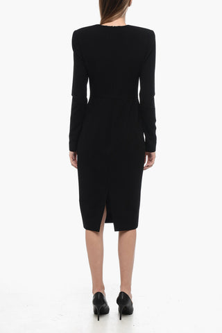 Stretchy Midì Dress with Padded Shoulders
