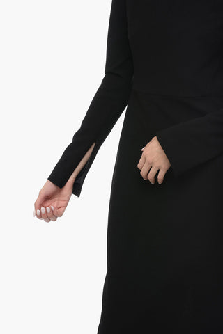 Stretchy Midì Dress with Padded Shoulders