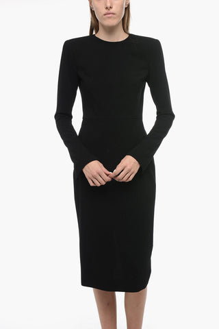 Stretchy Midì Dress with Padded Shoulders