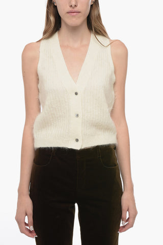 Ribbed Knitted V-Neck Vest