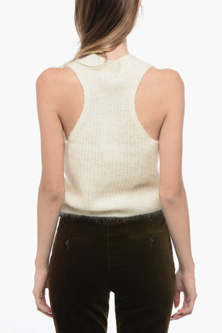 Ribbed Knitted V-Neck Vest
