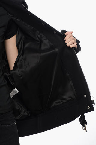 Wool Oversized Short Coat with Zipped Detail