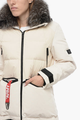 YS ARMY Quilted Down-Jacket with Fur Removable Collar