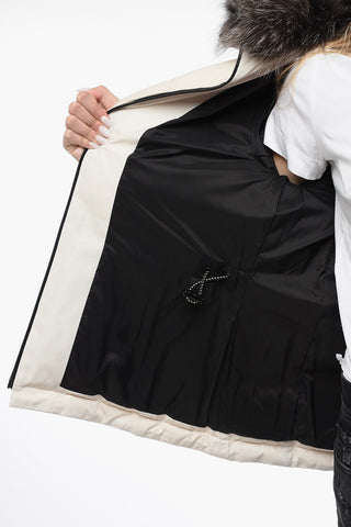 YS ARMY Quilted Down-Jacket with Fur Removable Collar