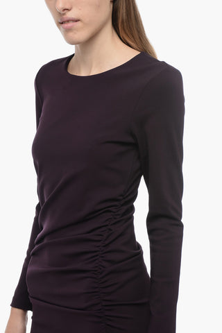 Vestito Midì Drappeggiato con Spacco Laterale