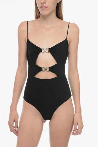 Costume Intero Cut-Out con Dettaglio Metallico