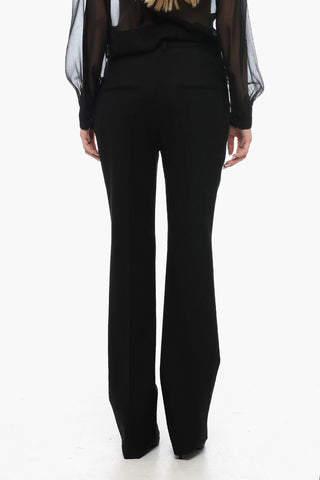 Wool High-waisted Pants with Front Pleats