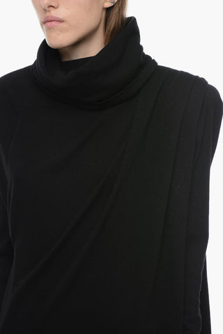Vestito a Portafoglio in Lana con Cappuccio