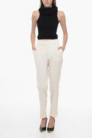 Stretchy Crop Top with Maxi Collar
