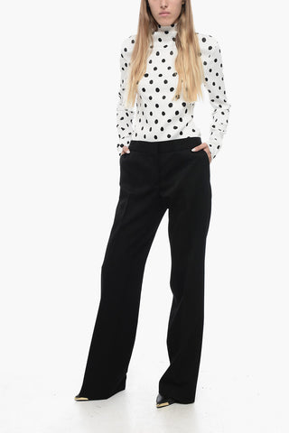 Grain de Poudre Wool Pants with Relaxed Fit
