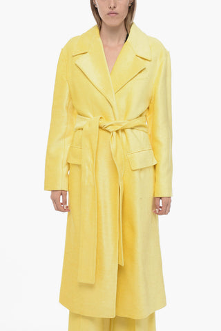 Chenille Coat with Raw-Cut Trims Details