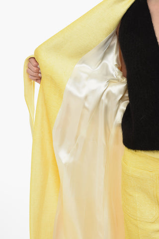 Chenille Coat with Raw-Cut Trims Details