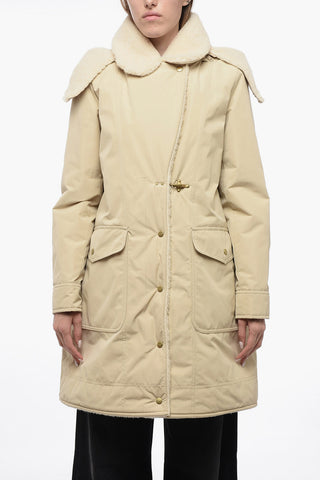Pile-Borg Paded Parka with Hanger Detail