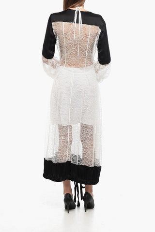 Chemisier in Pizzo con Maniche a Palloncino