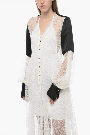 Chemisier in Pizzo con Maniche a Palloncino