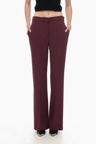 COUTURE Textured Virgin Wool Pants with Straight-Fit