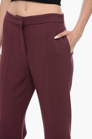 COUTURE Textured Virgin Wool Pants with Straight-Fit