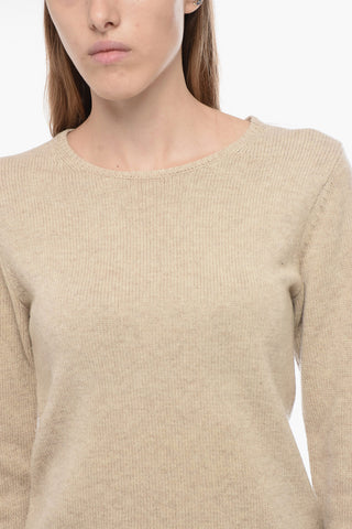 Wool Crew-neck Sweater with Bell Sleeves