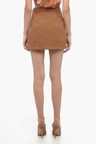 Minigonna Pied de Poule con Zip Laterale