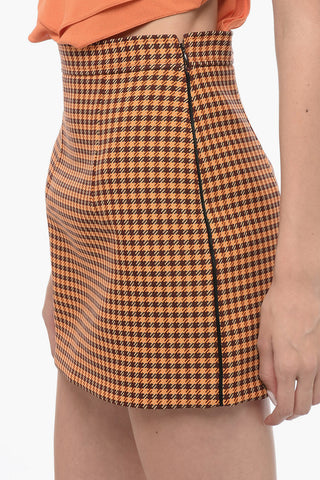Minigonna Pied de Poule con Zip Laterale