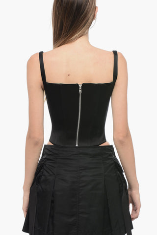 Top Corsetto in Satin con Zip Posteriore