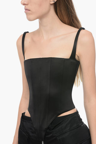 Top Corsetto in Satin con Zip Posteriore