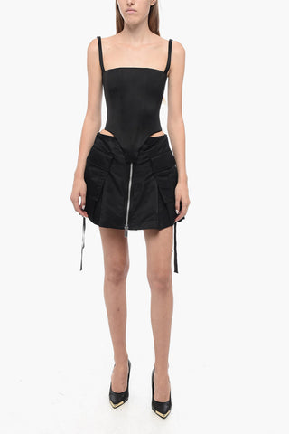 Top Corsetto in Satin con Zip Posteriore