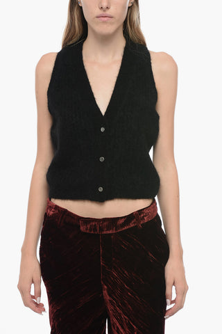 Ribbed Knitted V-Neck Vest