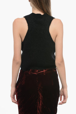 Ribbed Knitted V-Neck Vest