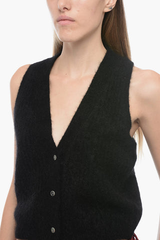 Ribbed Knitted V-Neck Vest