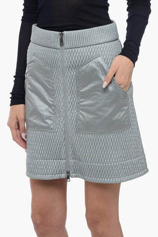 High Waisted Quilted Skirt with A-Line Desing