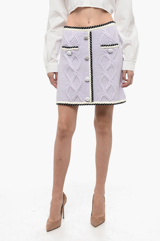 Knitted Skirt with Contrasting Trims