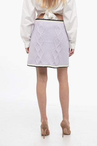 Knitted Skirt with Contrasting Trims