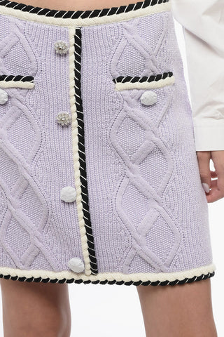 Knitted Skirt with Contrasting Trims