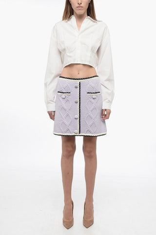 Knitted Skirt with Contrasting Trims
