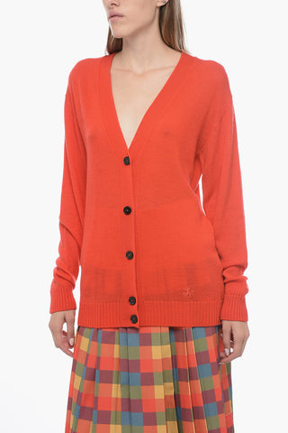 Virgin Wool Cardigan with Embroidery