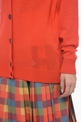 Virgin Wool Cardigan with Embroidery