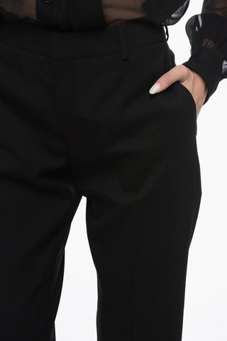 Virgin Wool High Waist Slim Fit Pants