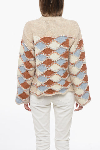 Argyle Motif Crew-neck Sweater