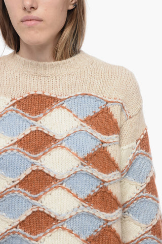 Argyle Motif Crew-neck Sweater