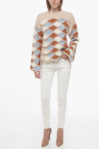 Argyle Motif Crew-neck Sweater