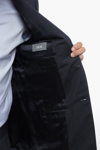 Abito In Lana Monopetto Con tasche Ad Aletta