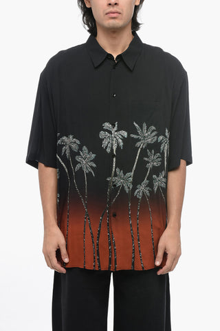 Palm Print Short Sleeved Shirt