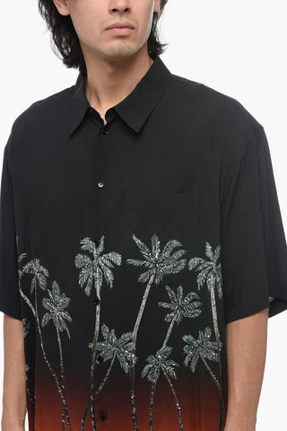 Palm Print Short Sleeved Shirt
