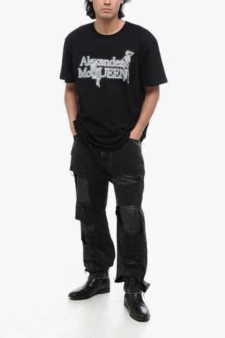 Crew Neck MODEL SKELETON Cotton T-Shirt