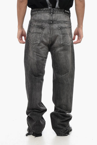 Stone Washed Denims with Distressed Details 28cm