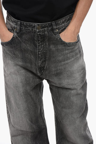 Stone Washed Denims with Distressed Details 28cm