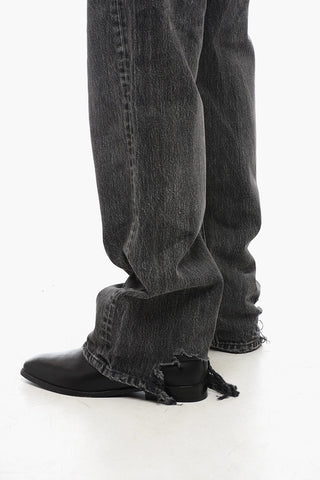 Stone Washed Denims with Distressed Details 28cm