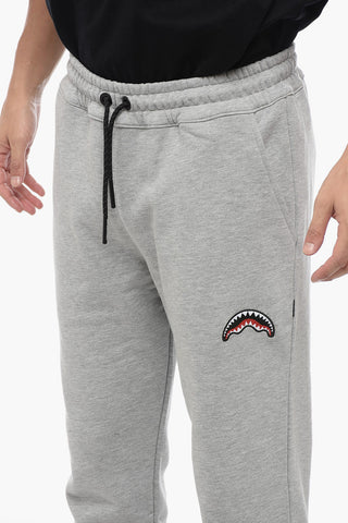 Brushed Cotton Joggers with Embroidery