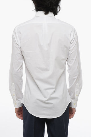 Camicia Slim Fit in Popeline con Collo Button-down